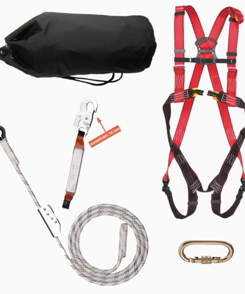 Kit Antichute ( harnais, longe, mousqueton, stop-chute )